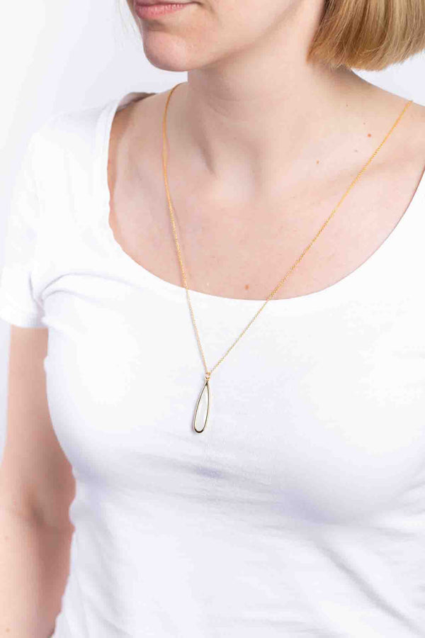 Kette Tropfen weiss - Catalea - Schlichter Schmuck - Minimalistischer Schmuck - Modeschmuck