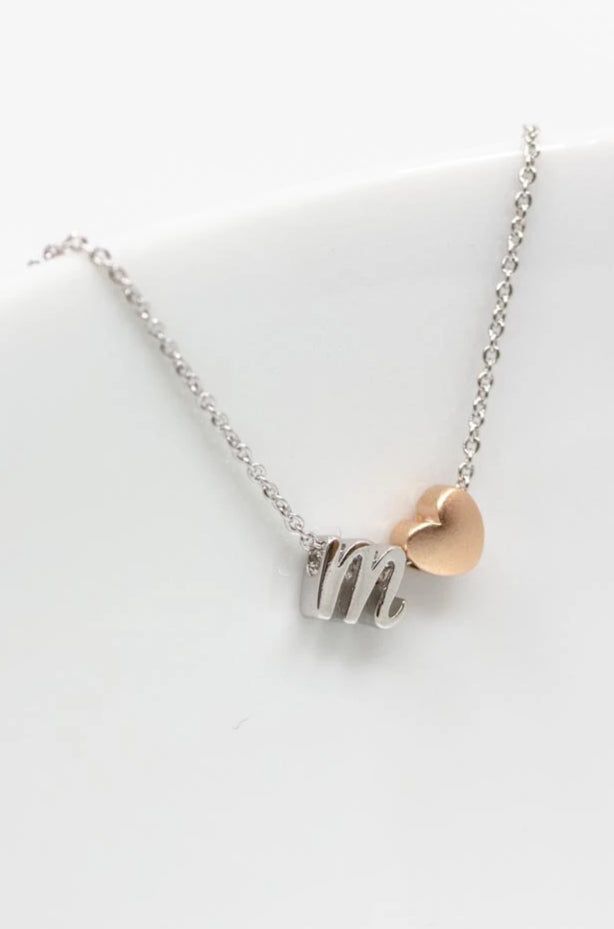 Kette Buchstabe Herz Schreibschrift - Catalea - Schlichter Schmuck - Minimalistischer Schmuck - Modeschmuck