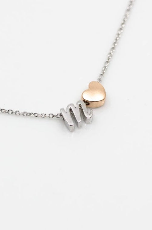 Kette Buchstabe Herz Schreibschrift - Catalea - Schlichter Schmuck - Minimalistischer Schmuck - Modeschmuck