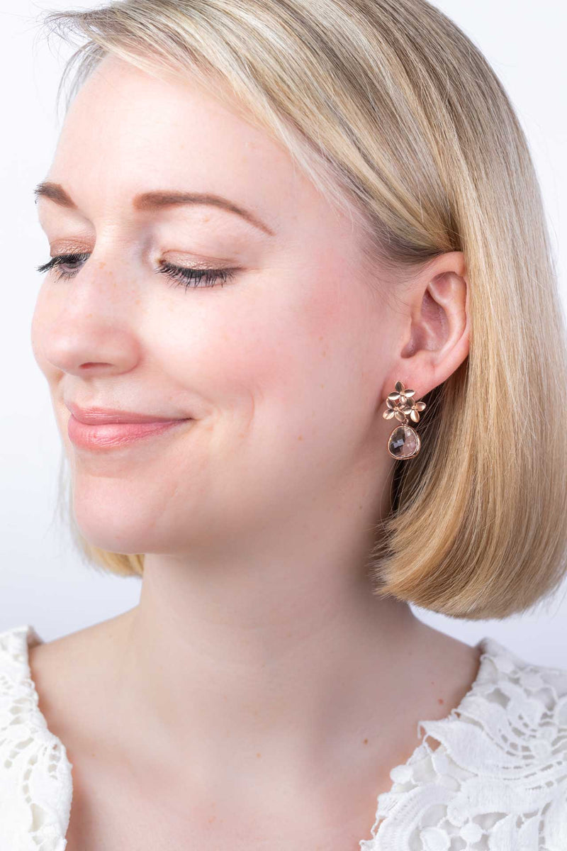 Ohrringe Amsterdam rosevergoldet Pfirsich Blumen - Catalea - Schlichter Schmuck - Minimalistischer Schmuck - Modeschmuck