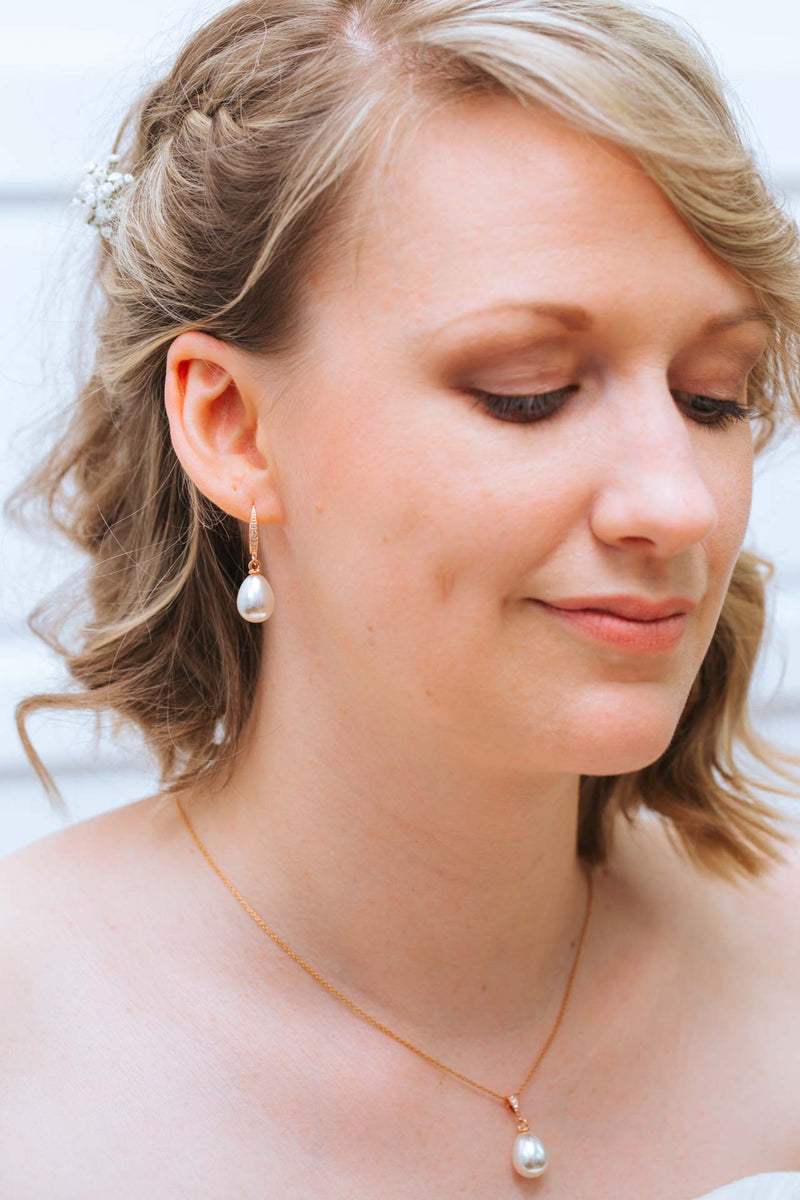 Ohrringe Capri rosevergoldet Perlen - Catalea - Schlichter Schmuck - Minimalistischer Schmuck - Modeschmuck