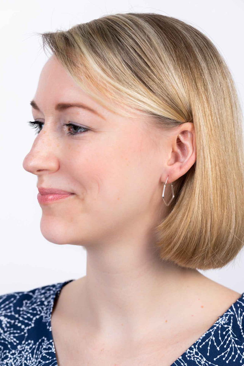 Creolen 925 Silber eckig - Catalea - Schlichter Schmuck - Minimalistischer Schmuck - Modeschmuck