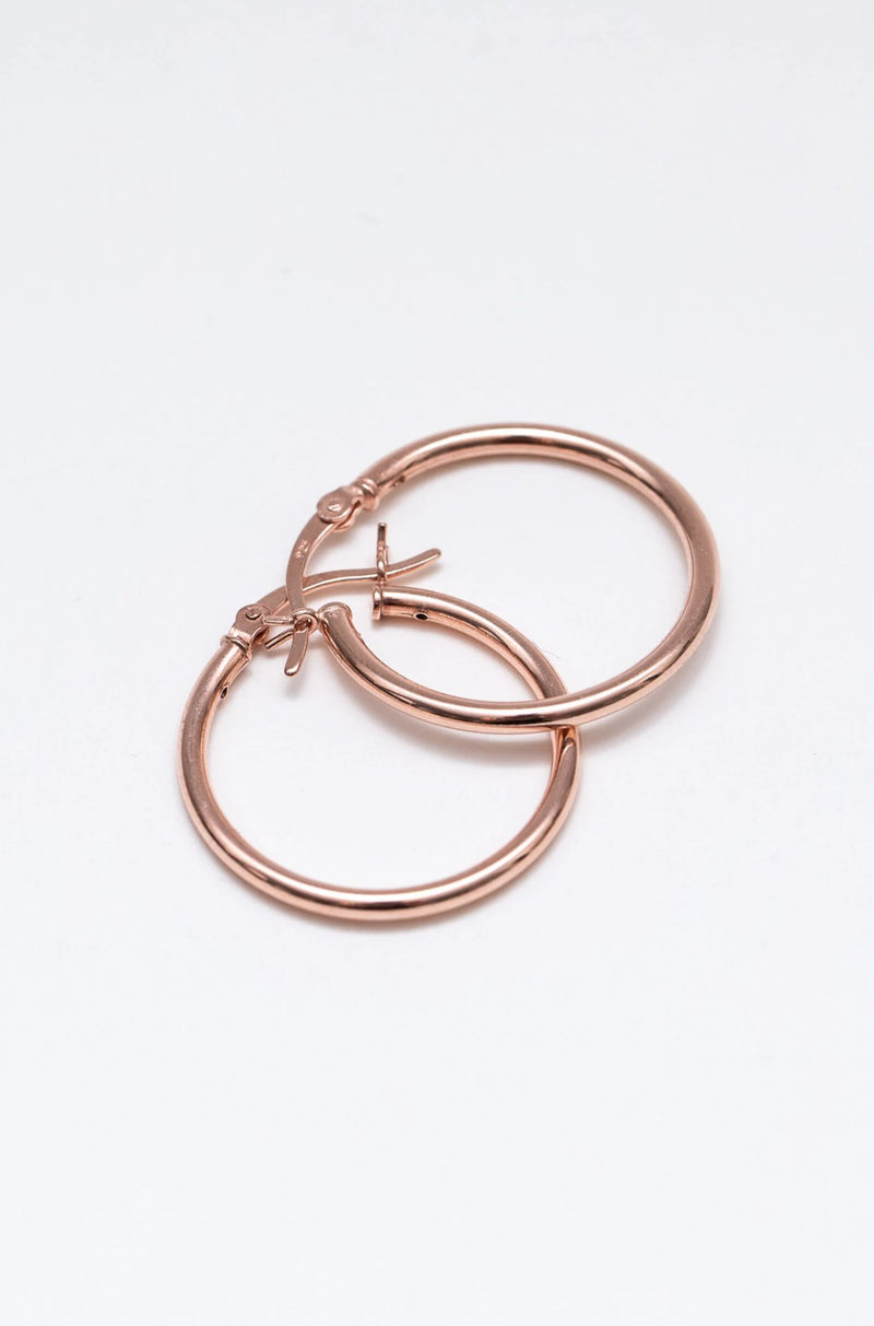 Creolen 925 Silber rosevergoldet - Catalea - Schlichter Schmuck - Minimalistischer Schmuck - Modeschmuck