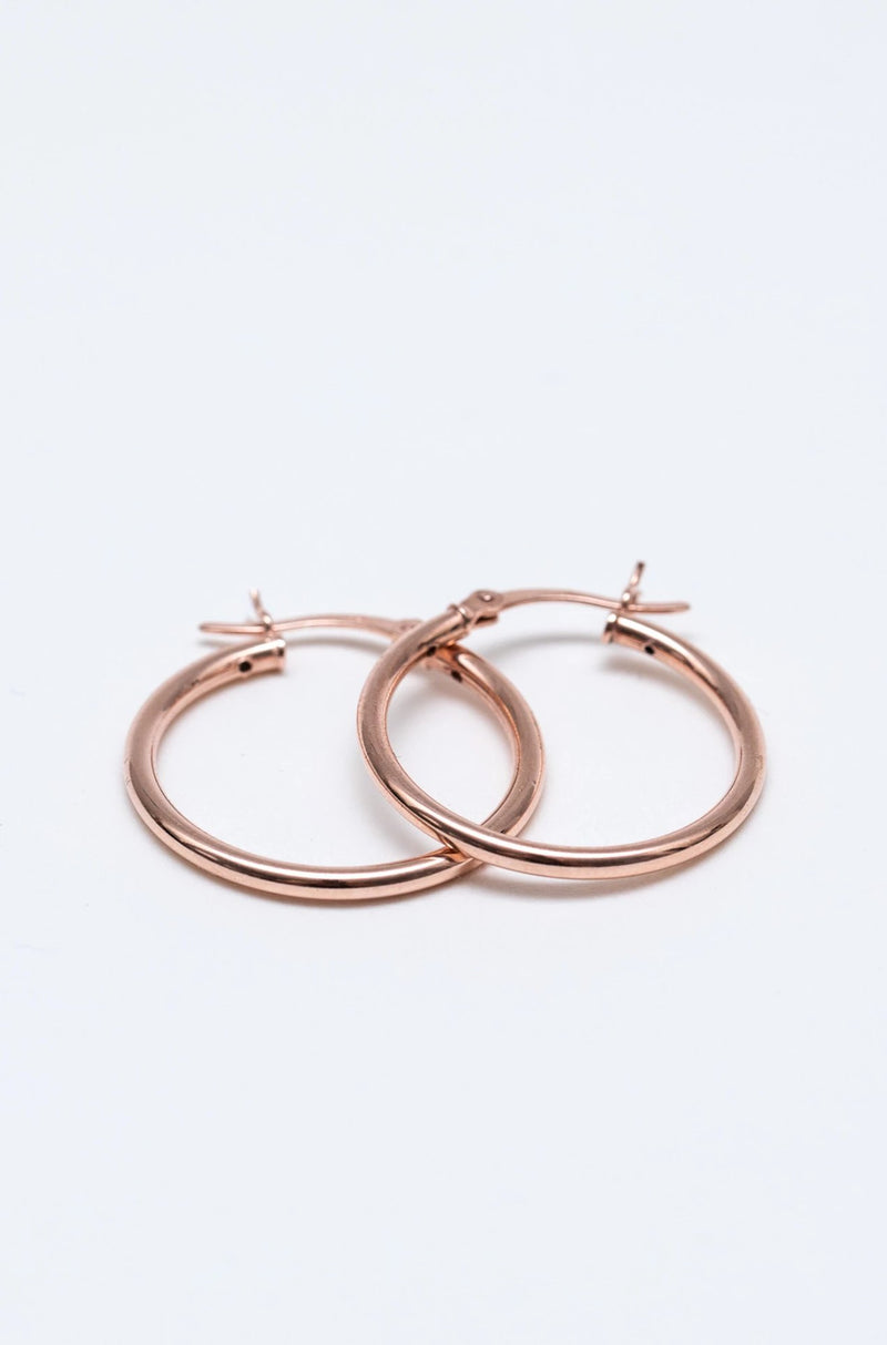 Creolen 925 Silber rosevergoldet - Catalea - Schlichter Schmuck - Minimalistischer Schmuck - Modeschmuck