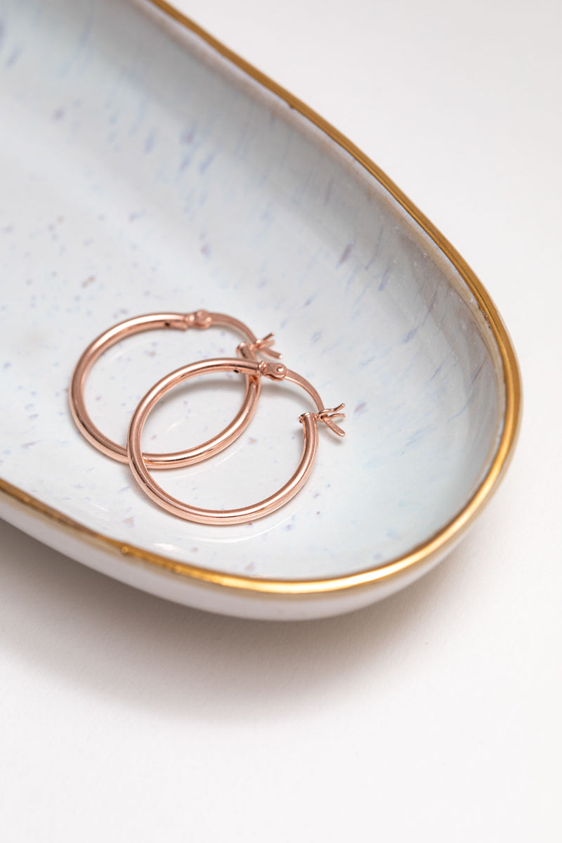 Creolen 925 Silber rosevergoldet - Catalea - Schlichter Schmuck - Minimalistischer Schmuck - Modeschmuck