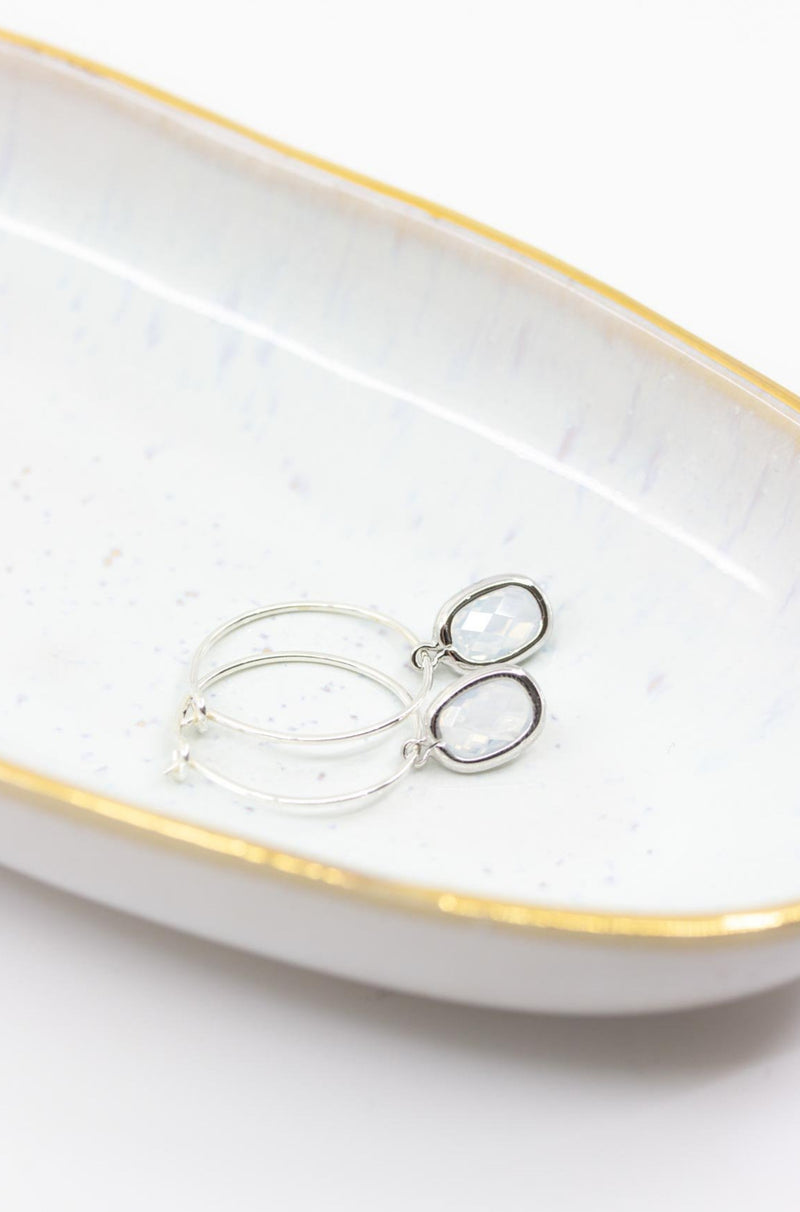 Creolen Silber Opal - Catalea - Schlichter Schmuck - Minimalistischer Schmuck - Modeschmuck