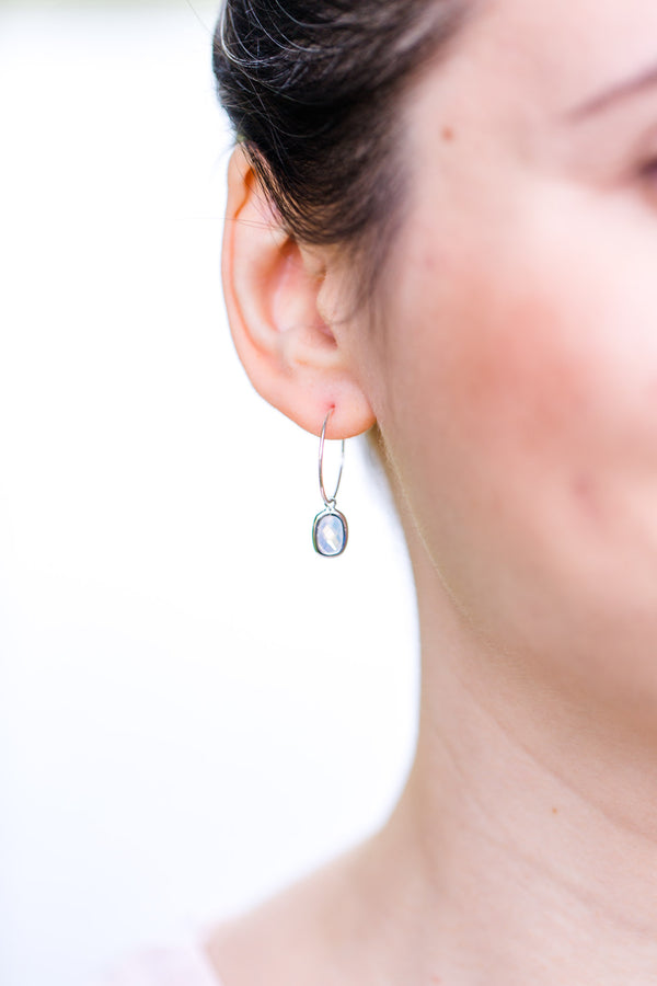 Creolen Silber Opal