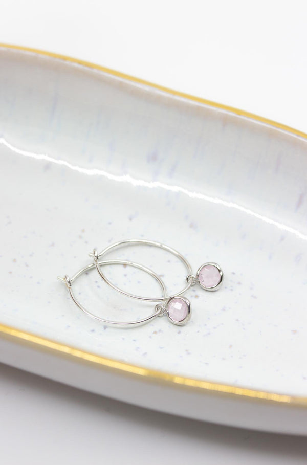 Ohrringe Creolen 925 Silber Rosa - Catalea - Schlichter Schmuck - Minimalistischer Schmuck - Modeschmuck