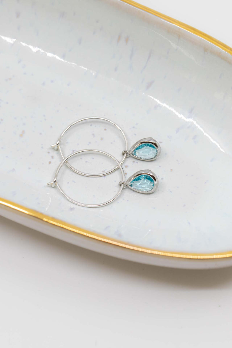 Creolen Silber Aquamarin Mervi
