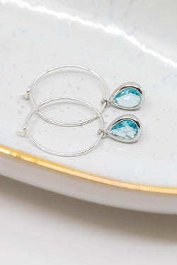 Creolen Silber Aquamarin Mervi