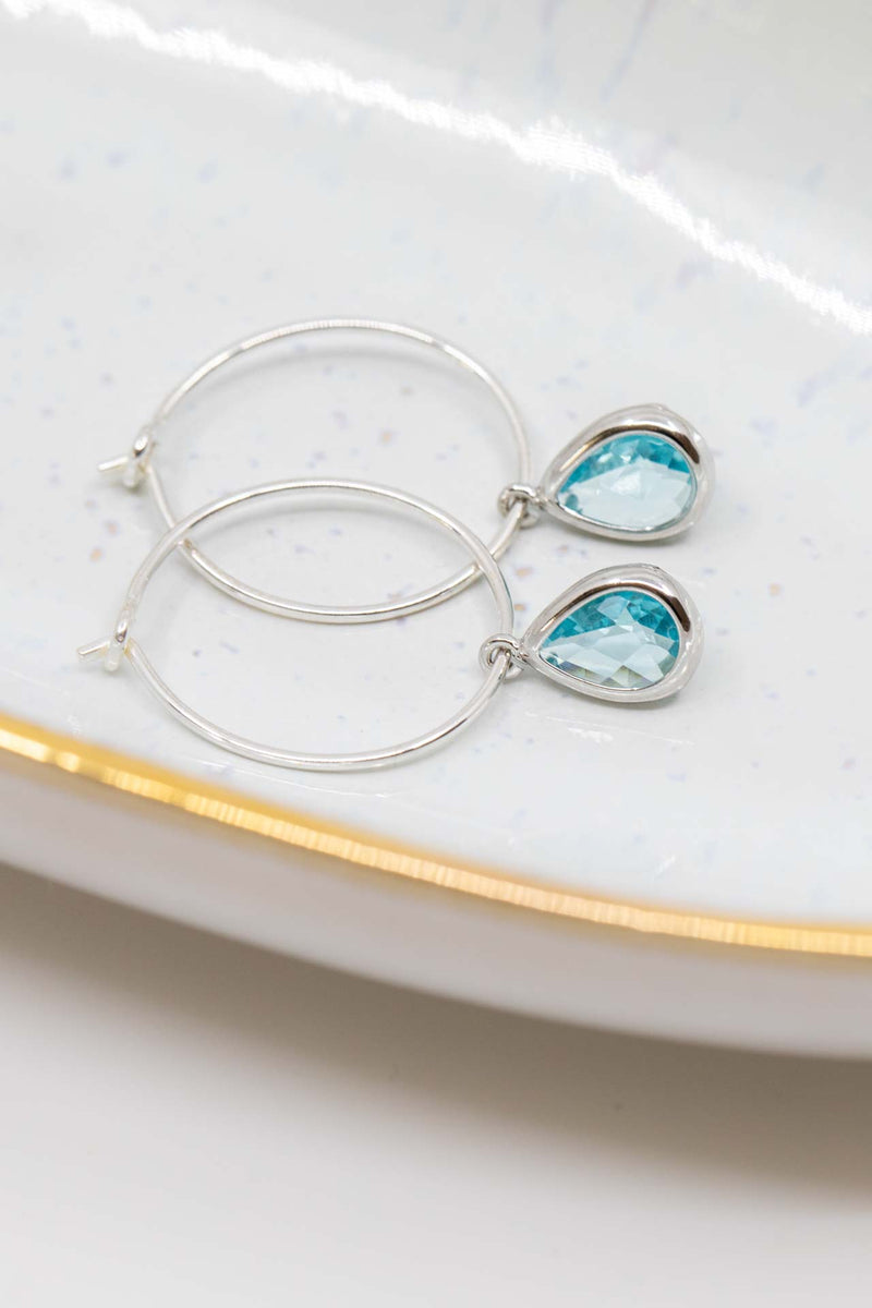 Creolen Silber Aquamarin Mervi