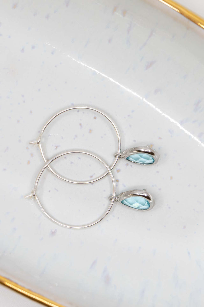 Creolen Silber Aquamarin Mervi