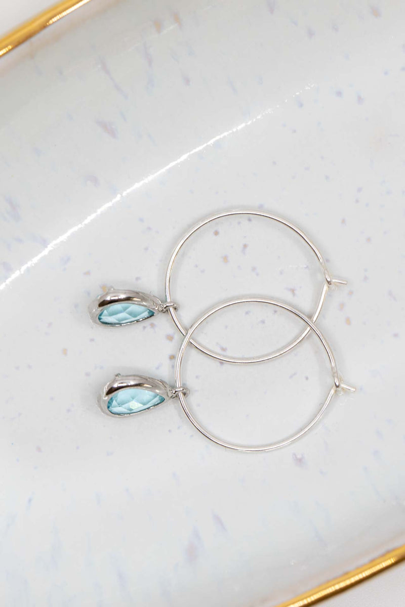 Creolen Silber Aquamarin Mervi