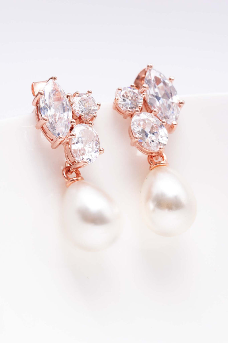 Ohrringe Avignon rosevergoldet Perlen - Catalea - Schlichter Schmuck - Minimalistischer Schmuck - Modeschmuck