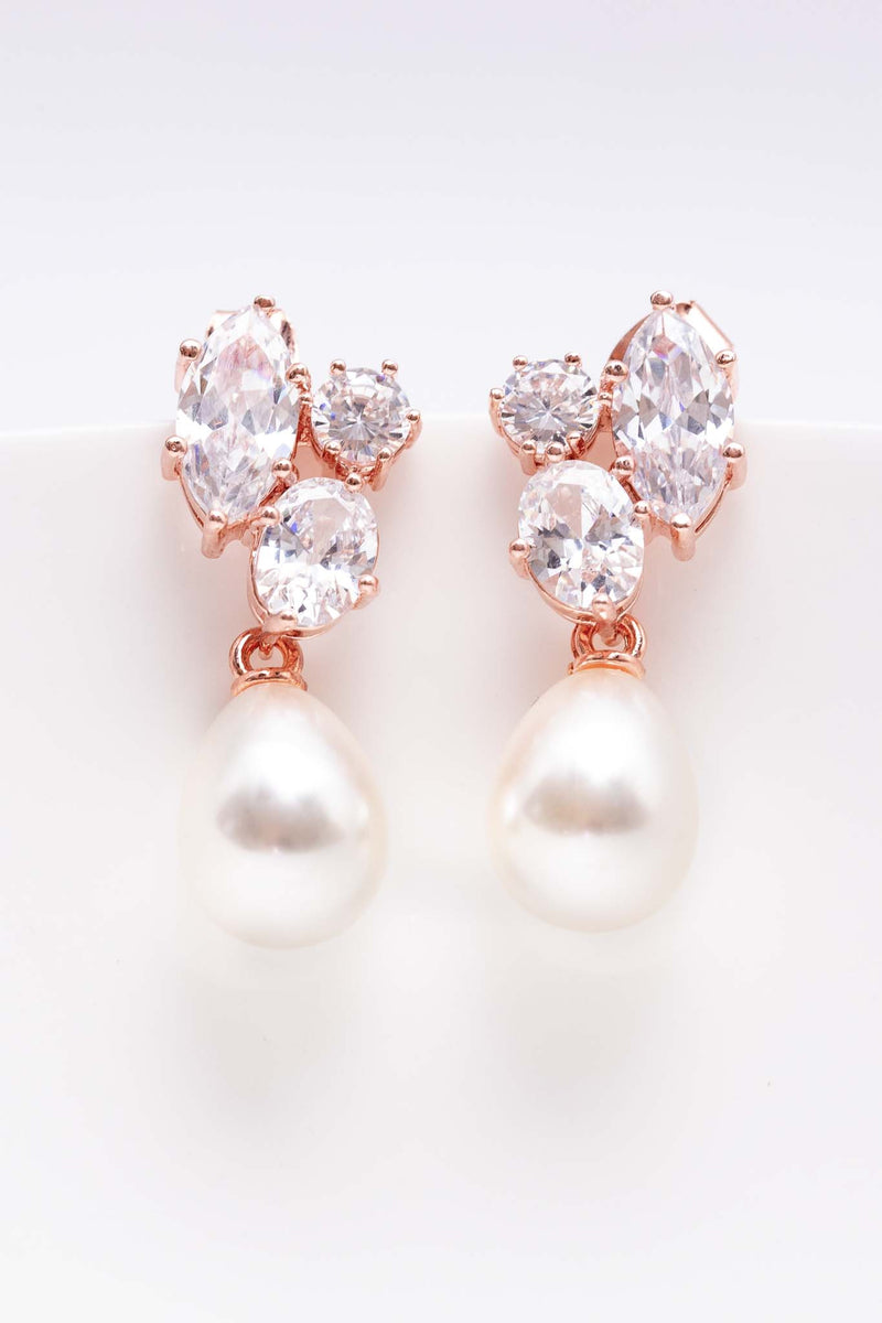 Ohrringe Avignon rosevergoldet Perlen - Catalea - Schlichter Schmuck - Minimalistischer Schmuck - Modeschmuck