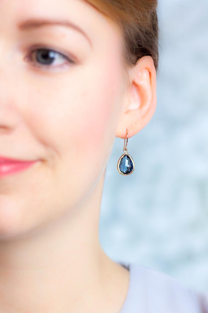 Ohrringe Saranda rosevergoldet Blau - Catalea - Schlichter Schmuck - Minimalistischer Schmuck - Modeschmuck