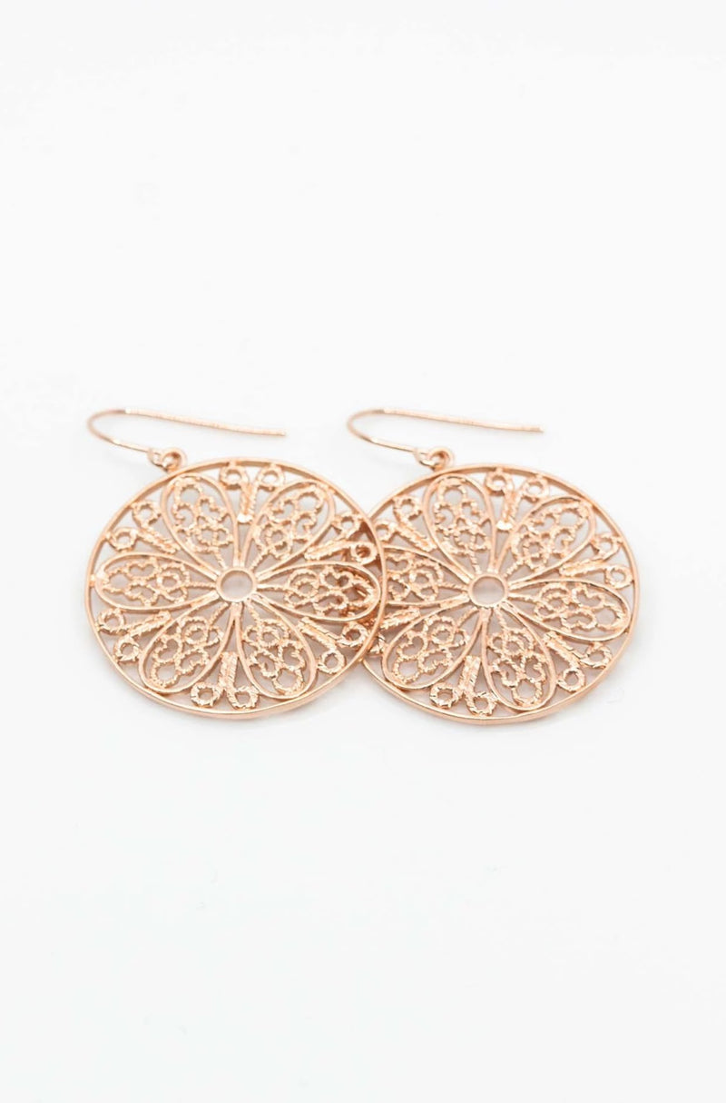 Ohrringe Rosegold Ornamente Boho gross - Catalea - Schlichter Schmuck - Minimalistischer Schmuck - Modeschmuck