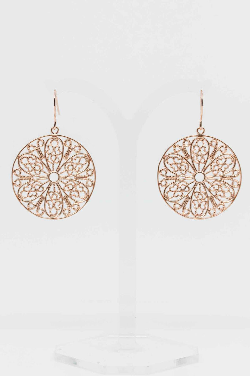 Ohrringe Rosegold Ornamente Boho gross - Catalea - Schlichter Schmuck - Minimalistischer Schmuck - Modeschmuck