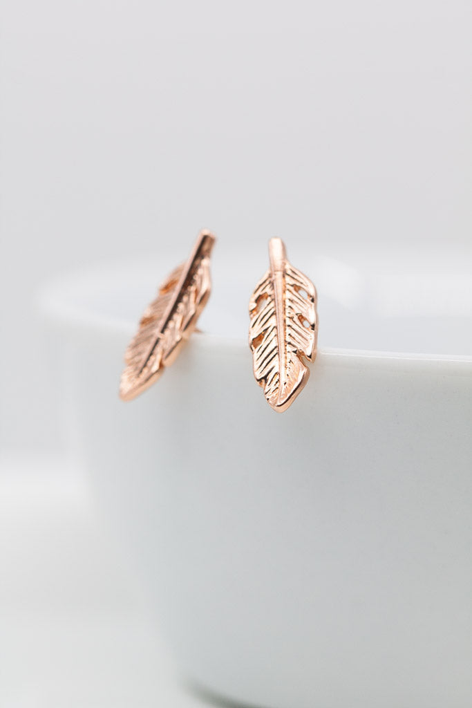 Ohrringe rosevergoldet Federn - Catalea - Schlichter Schmuck - Minimalistischer Schmuck - Modeschmuck