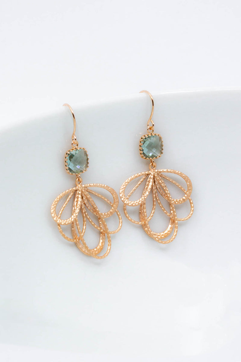 Ohrringe Rosegold Erinitegrün Malaga