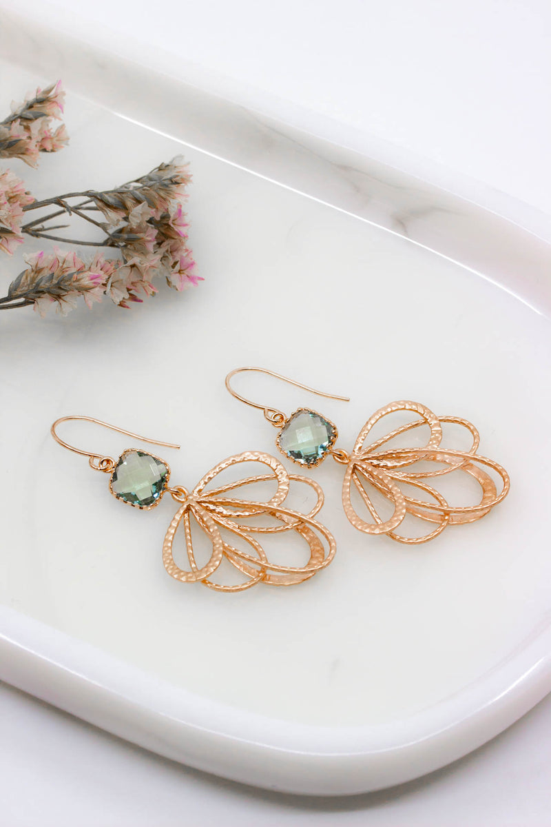 Ohrringe Rosegold Erinitegrün Malaga