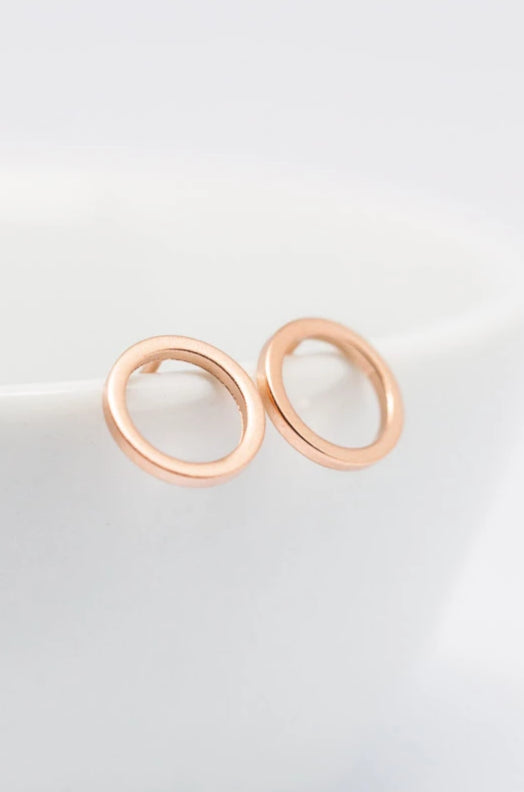 Ohrringe Rosegold Kreis matt - Catalea - Schlichter Schmuck - Minimalistischer Schmuck - Modeschmuck