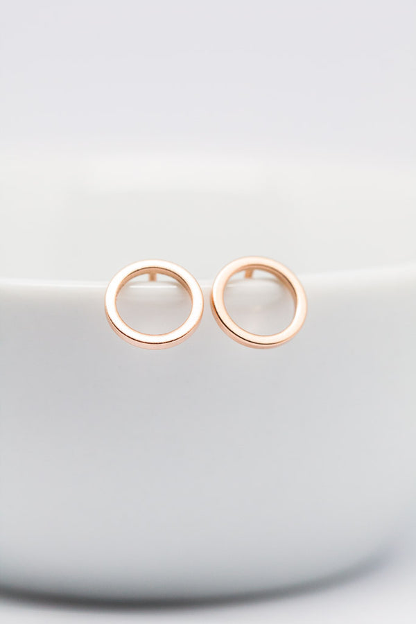 Ohrringe Rosegold Kreis matt - Catalea - Schlichter Schmuck - Minimalistischer Schmuck - Modeschmuck