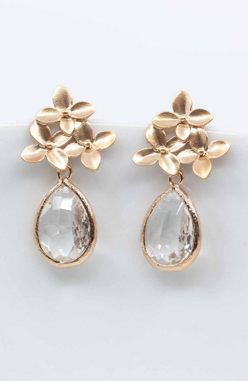 Ohrringe Amsterdam rosevergoldet Kristall Tropfen - Catalea - Schlichter Schmuck - Minimalistischer Schmuck - Modeschmuck