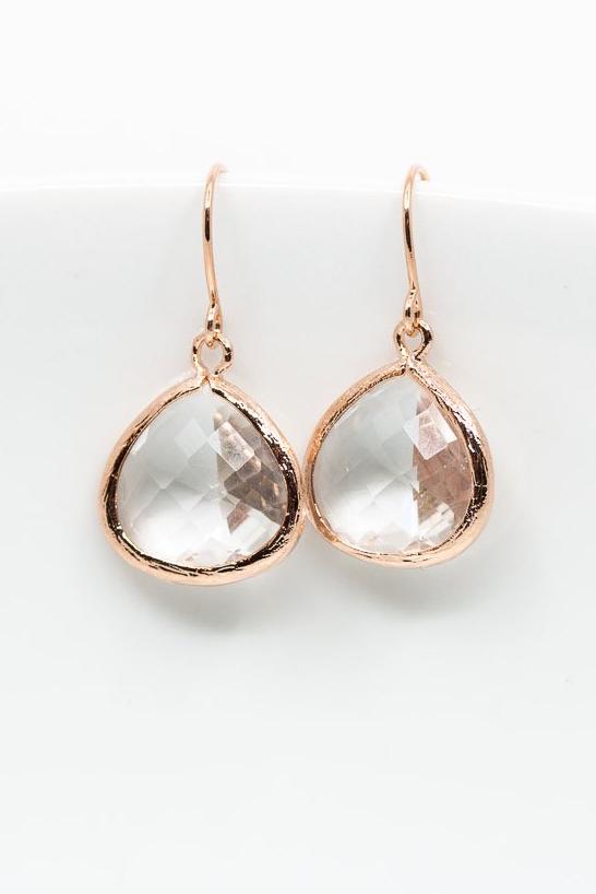 Ohrringe Sorrent Rosegold Kristall - Catalea - Schlichter Schmuck - Minimalistischer Schmuck - Modeschmuck