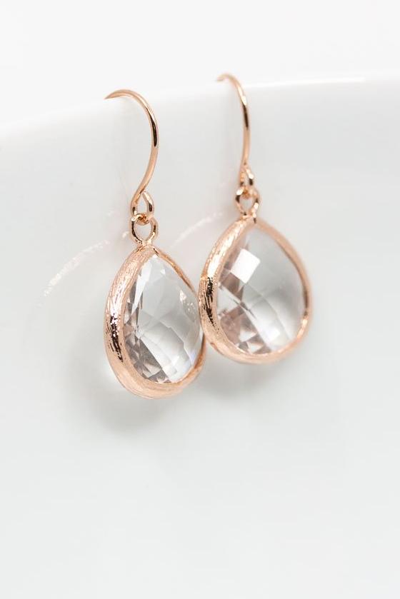 Ohrringe Sorrent Rosegold Kristall - Catalea - Schlichter Schmuck - Minimalistischer Schmuck - Modeschmuck