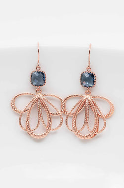 Ohrringe Rosegold Blau Malaga