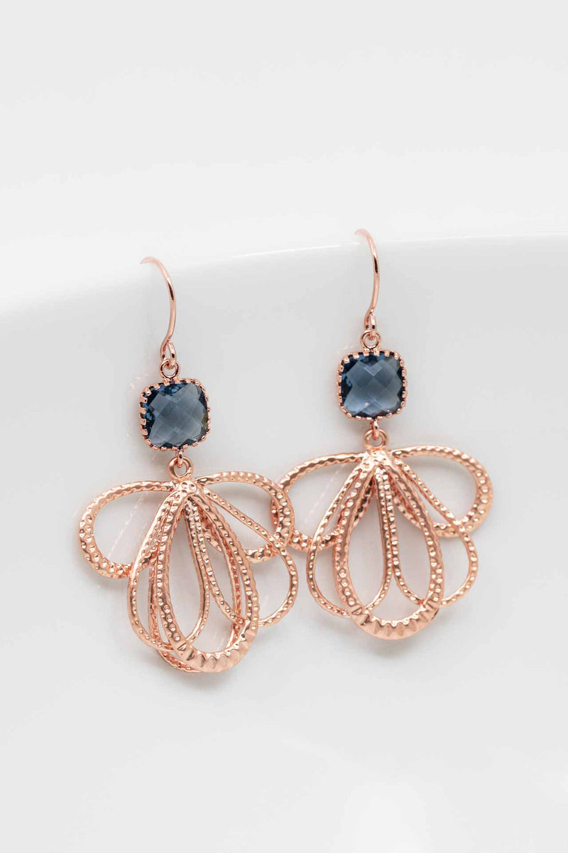 Ohrringe Rosegold Blau Malaga