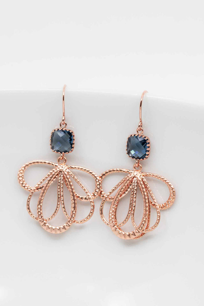 Ohrringe Rosegold Blau Malaga