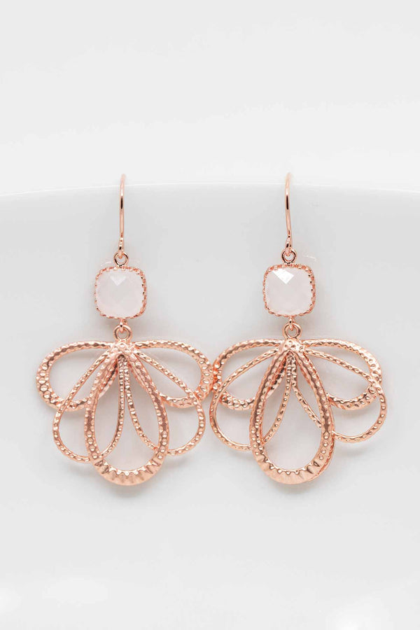 Ohrringe Malaga Rosegold Weiss