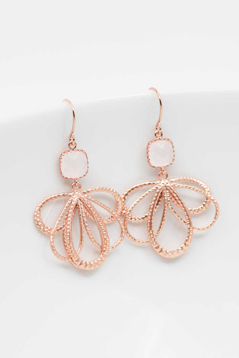 Ohrringe Malaga Rosegold Weiss