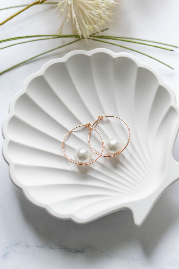 Creolen Rosegold Perlen Ikaria