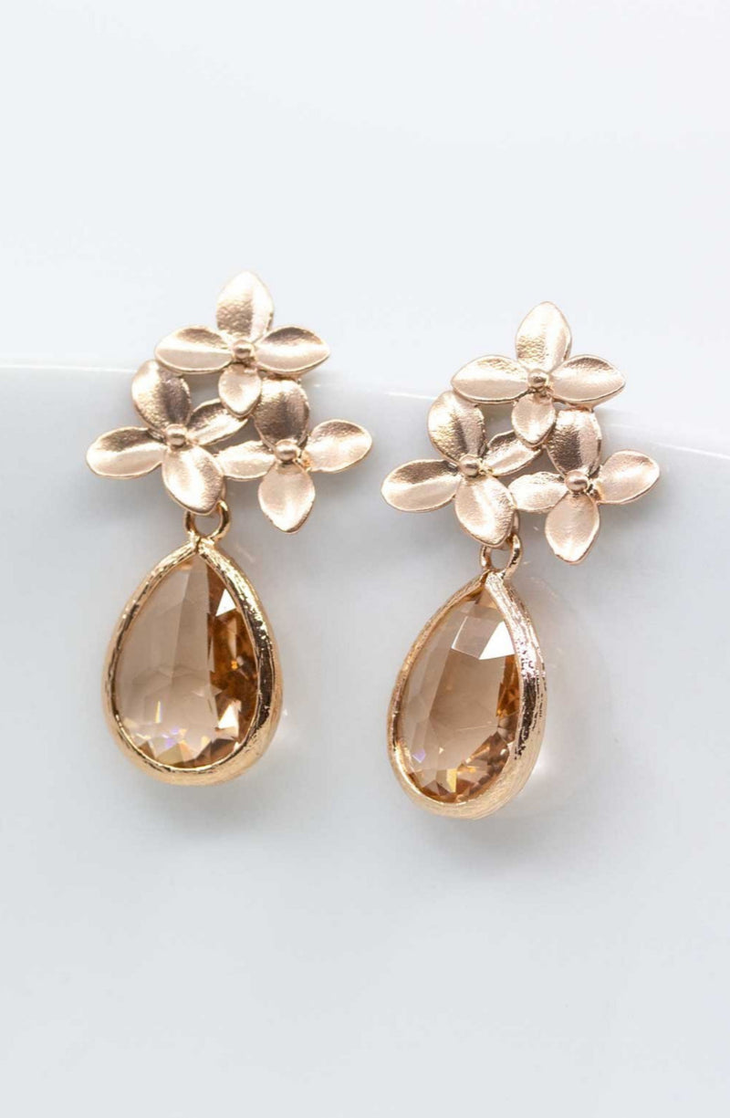 Ohrringe Amsterdam rosevergoldet Pfirsich Tropfen - Catalea - Schlichter Schmuck - Minimalistischer Schmuck - Modeschmuck