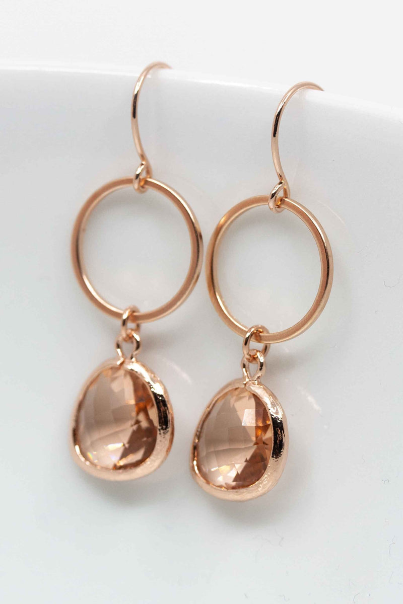 Ohrringe Toulouse rosevergoldet Pfirsich - Catalea - Schlichter Schmuck - Minimalistischer Schmuck - Modeschmuck