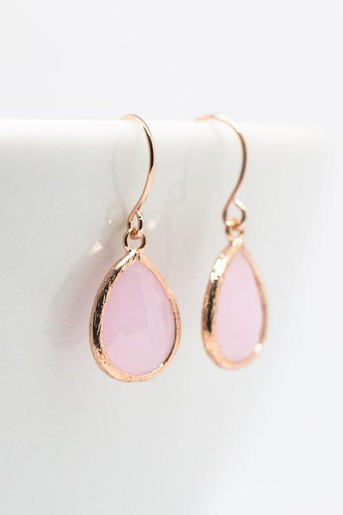 Ohrringe Saranda rosevergoldet Rosa - Catalea - Schlichter Schmuck - Minimalistischer Schmuck - Modeschmuck