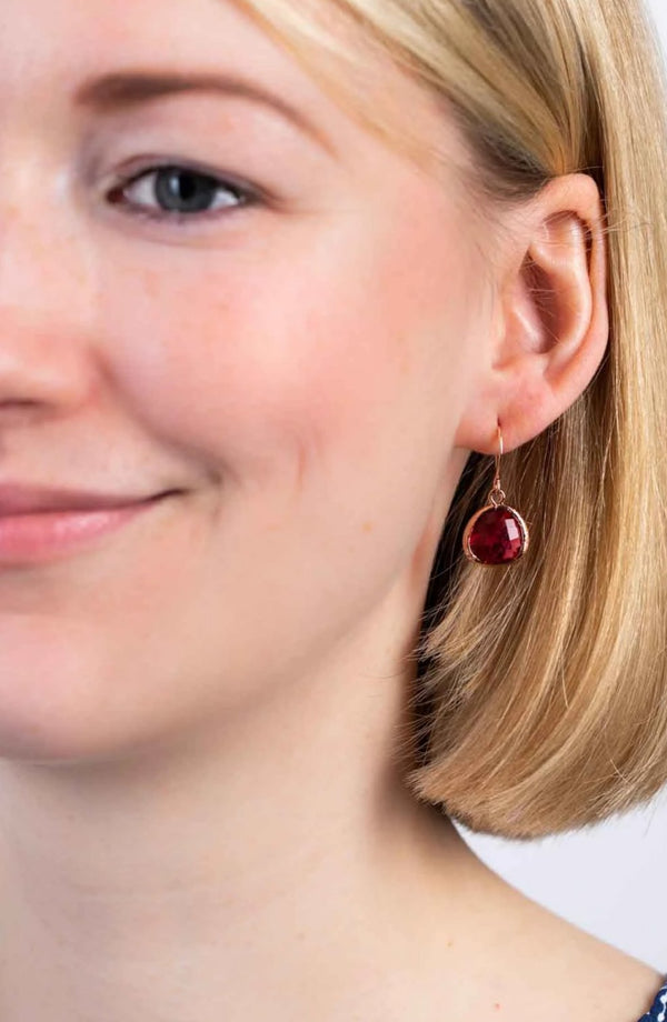 Ohrringe Ravenna rosevergoldet Rot - Catalea - Schlichter Schmuck - Minimalistischer Schmuck - Modeschmuck