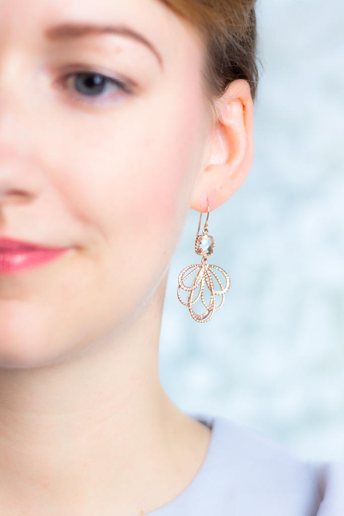 Ohrringe Malaga rosevergoldet Kristall - Catalea - Schlichter Schmuck - Minimalistischer Schmuck - Modeschmuck