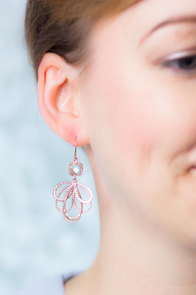 Ohrringe Malaga rosevergoldet Kristall - Catalea - Schlichter Schmuck - Minimalistischer Schmuck - Modeschmuck