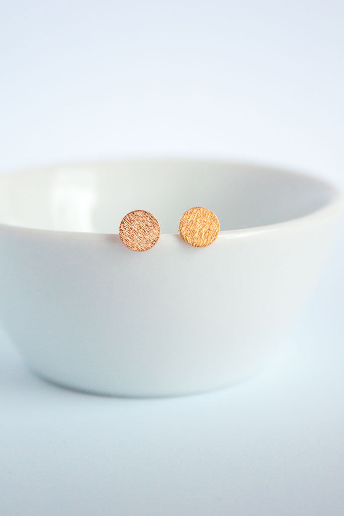 Ohrringe rosevergoldet 925 Silber Plättchen 6mm - Catalea - Schlichter Schmuck - Minimalistischer Schmuck - Modeschmuck
