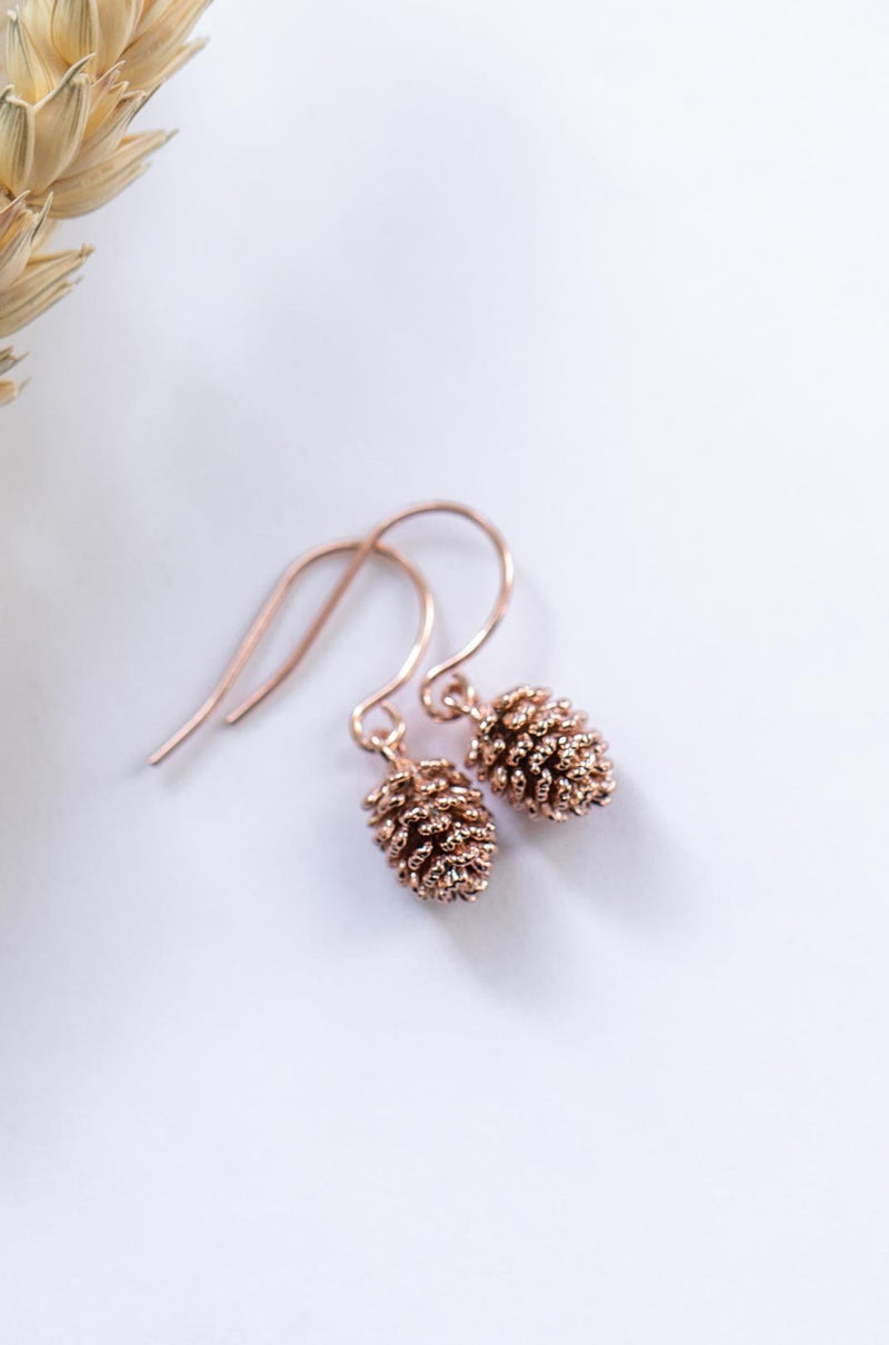 Ohrringe Rosegold Tannenzapfen