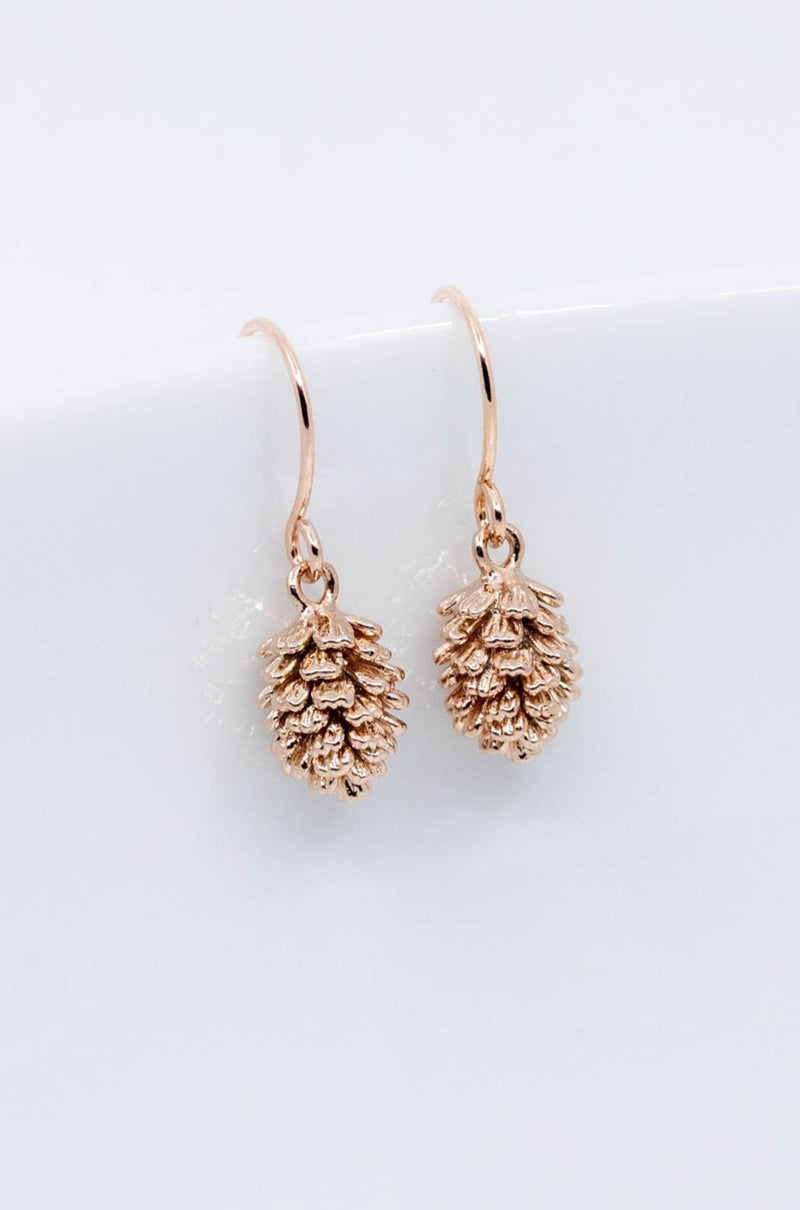 Ohrringe Rosegold Tannenzapfen