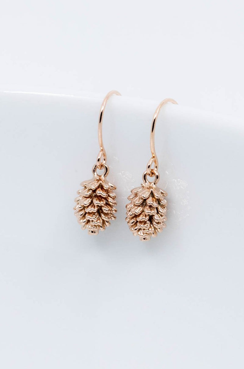Ohrringe Rosegold Tannenzapfen