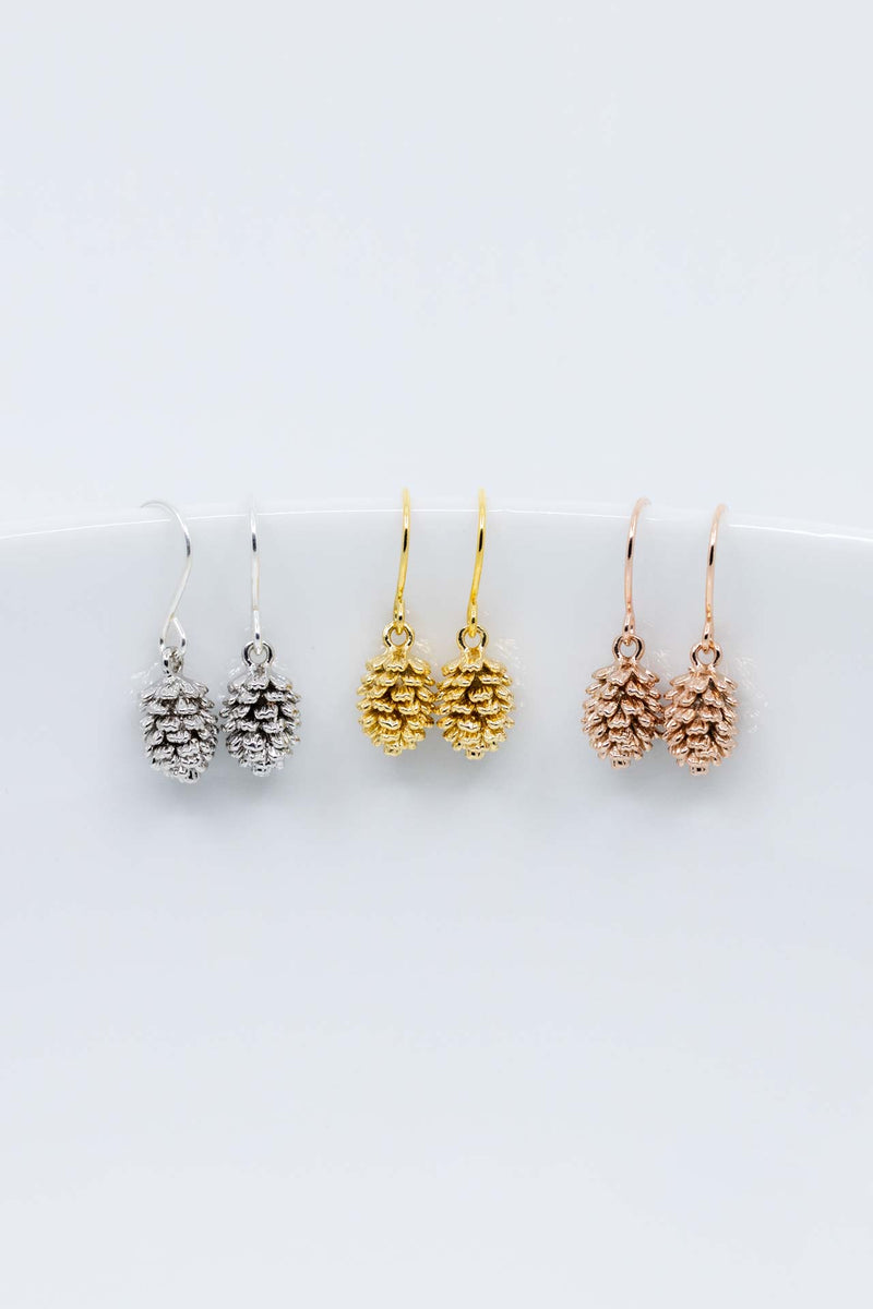 Ohrringe Rosegold Tannenzapfen