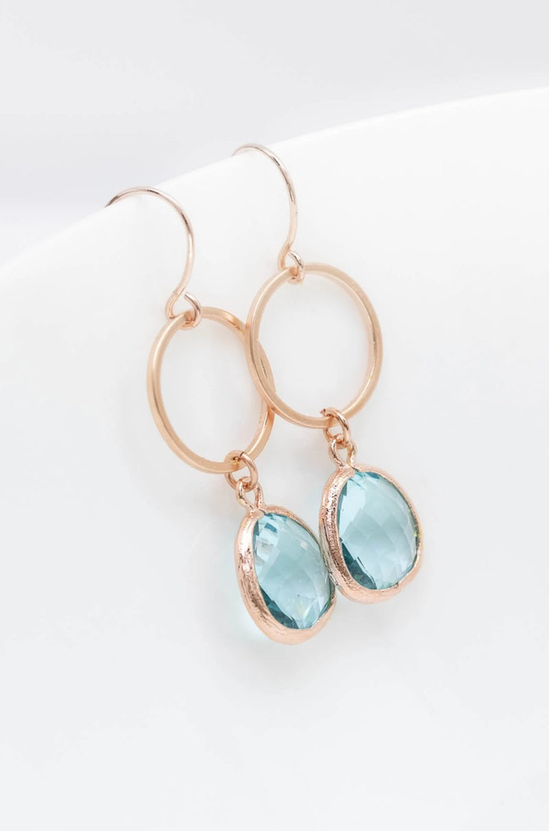 Ohrringe Toulouse rosevergoldet Aquamarin - Catalea - Schlichter Schmuck - Minimalistischer Schmuck - Modeschmuck