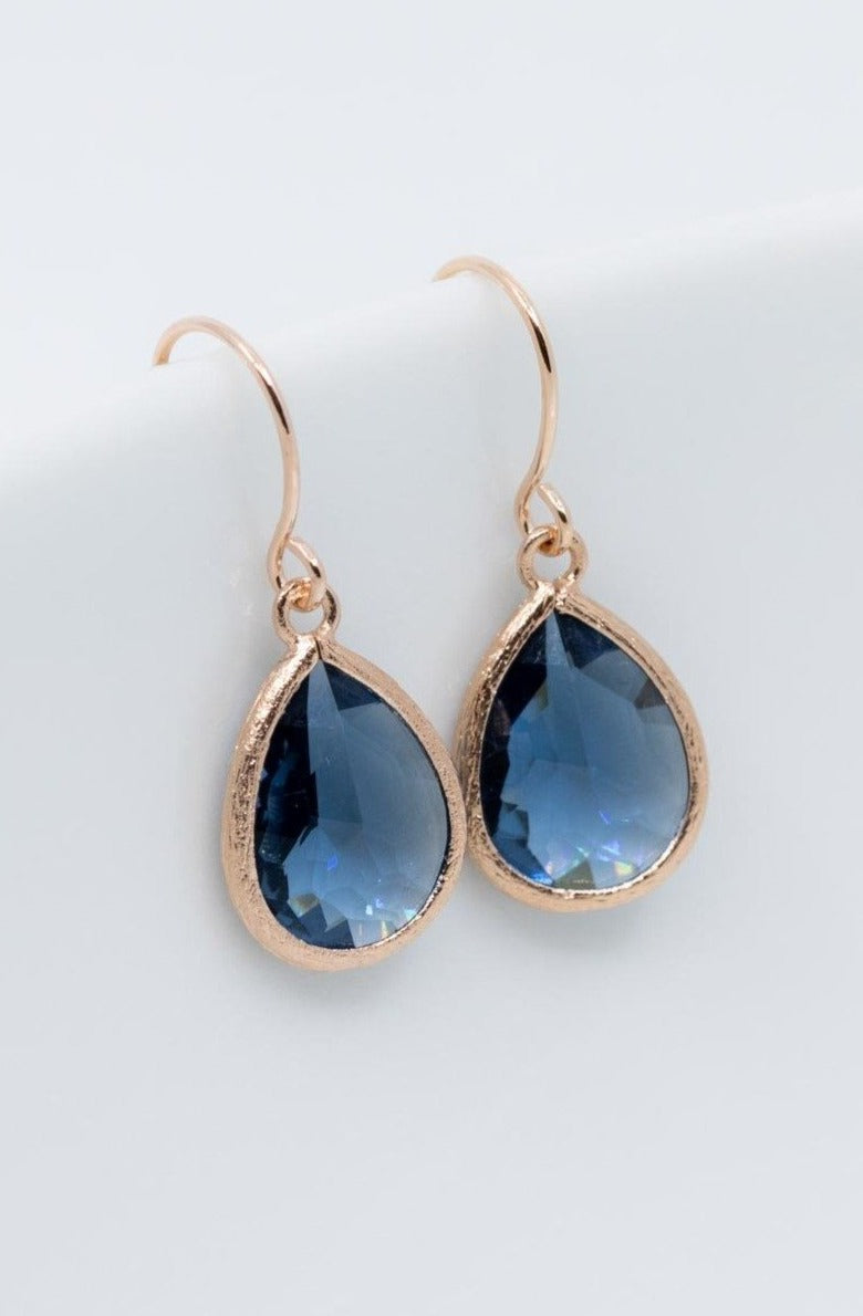 Ohrringe Saranda rosevergoldet Blau - Catalea - Schlichter Schmuck - Minimalistischer Schmuck - Modeschmuck