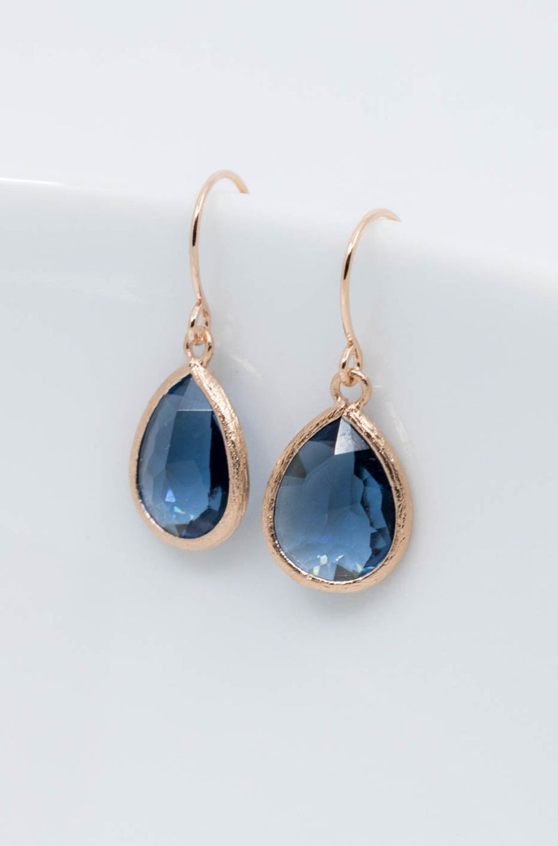 Ohrringe Saranda rosevergoldet Blau - Catalea - Schlichter Schmuck - Minimalistischer Schmuck - Modeschmuck